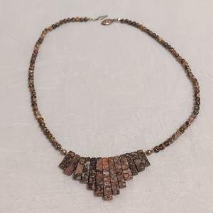 Brown Marble Beaded Necklace 💐